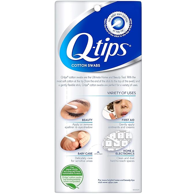 Q-tips Cotton Swabs for Hygiene and Beauty Care Original Cotton Swab Made - Image 2