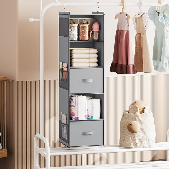 YOUDENOVA Hanging Closet Organizer, 5 Tier Hanging Closet Shelves - Image 6
