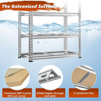 REIBII Garage Shelving, 5 Tier Storage Shelves Load 2400LBS, Adjustable Garage Shelving Heavy Duty, Metal Shelves Unit with Waterproof Columns, 35.5" W x 11.9" D x 72" H, Galvanized, 2 Pack - Image 5