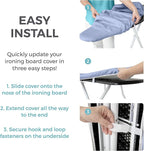 HOME GENIE Ironing Board Cover, Extra Thick Padding, Scorch Resistant Silicone - Image 7