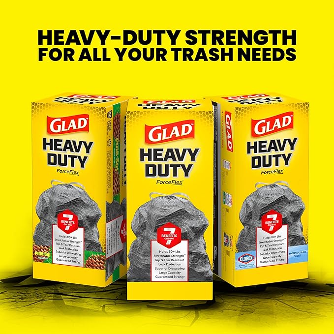 Glad Trash Bags, ForceFlexPlus Drawstring Large Garbage Bags - Image 10