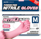Beastek Nitrile Disposable Exam Gloves, 4Mil 100Ct Powder-Free Latex-Free by Beastek