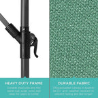 Best Choice Products 10ft Offset Cantilever Hanging Market Patio Umbrella, 8 Sturdy Ribs, Easy Adjustment - Seaglass - Image 6