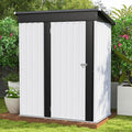 Patiowell 5x3 FT Outdoor Storage Shed, Garden Tool Shed with Sloping Roof and Lockable Door, Metal Shed for Backyard Garden Patio Lawn, White by Patiowell