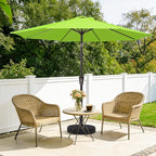 MEWAY 9ft Patio Umbrella Outdoor Table Umbrellas with Push Button Tilt and Crank, Market Umbrella 8 Sturdy Ribs for Deck, Garden, Pool and Backyard, Apple Green - Image 2