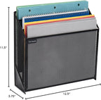 Mind Reader Vertical File Storage, Desktop Organizer, Wall Mount, Metal Mesh - Image 10