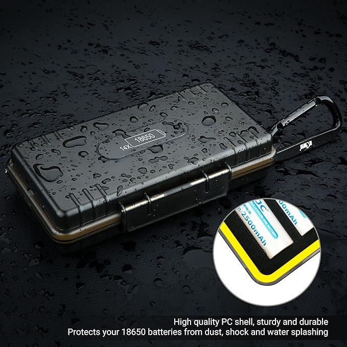 KIWIFOTOS 14 Slots 18650 Battery Organizer Case Protective Hard Storage Case - Image 5