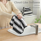 8 Piece Bathroom Towel Set Black White|2 Oversized Large Bath Towels Sheet - Image 8