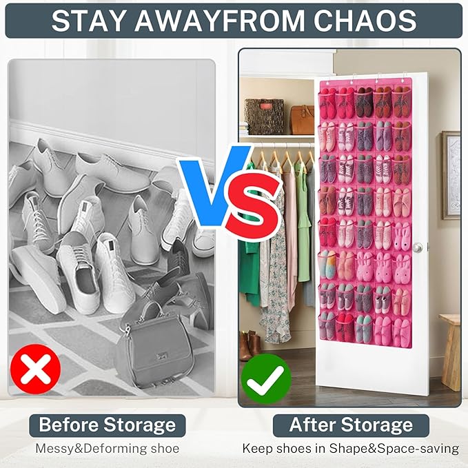 40-Pocket Over the Door Shoe Organizer - Image 4