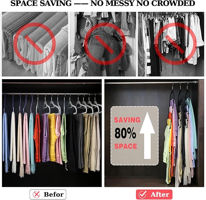 Closet Organizers and Storage, 3 Pack Velvet Pants-Hangers-Space-Saving - Image 4