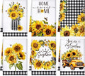 Geyoga 6 Pcs Spring Floral Kitchen Towels Flamingo Dish Hand Towels Sunflower by Geyoga