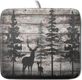 Forest Deer Dish Drying Mat Wildlife Animal Decorative Microfiber Dishes Pad by Giwawa