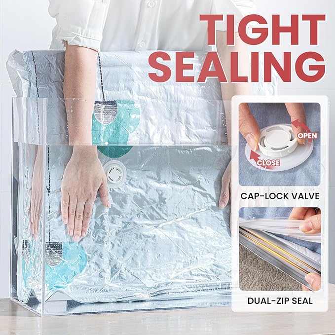 TAILI 4 Pack Vacuum Storage Bags, XXL Jumbo, Vacuum Sealed Bags - Image 8