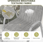 UDPATIO Patio Chairs Set of 4, Stackable Silver Outdoor Dining Chairs with High Back, Breathable Outdoor Chair Textilene Fabric All Weather, 350LBS Capacity for Garden, Backyard (Light Grey) - Image 4
