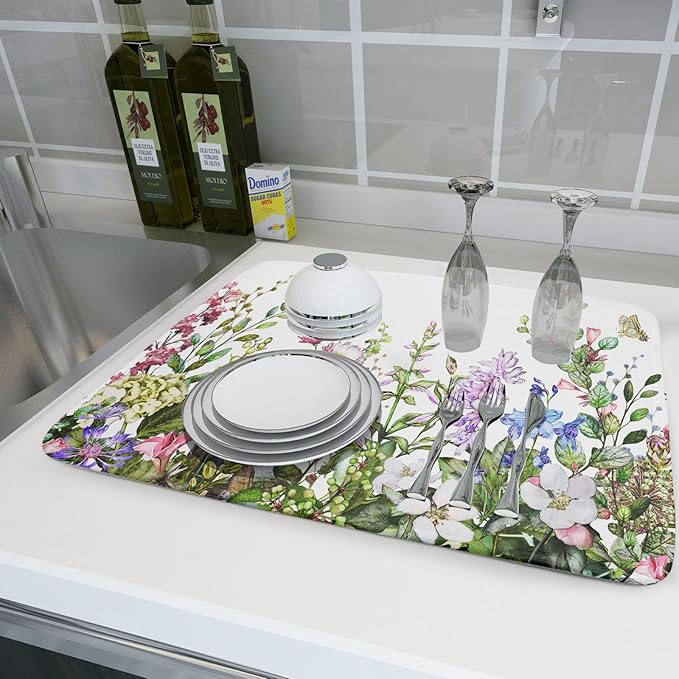 Aportt Spring Summer Floral Dish Drying Mat - Image 6