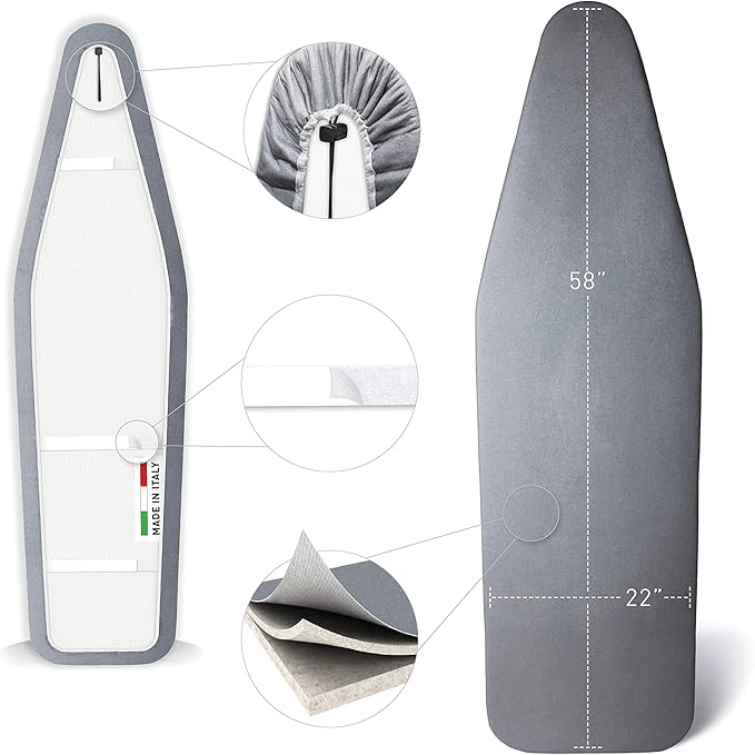 TIVIT Ironing Board Cover 22 x 58” – Made in Italy, Alumitek PRO Heat-Reflective - Image 9