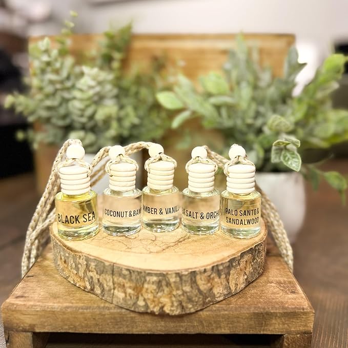 Amber & Vanilla Hanging Car Air Freshener – Long Lasting Essential Oil Diffuser - Image 3