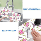 Romantic Eiffel Tower Roses Kitchen Sink Splash Guard Mat Absorbent Fast Drying - Image 5