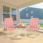 VINGLI Patio Lawn Webbed Folding Chairs Outdoor Beach Portable Camping Chair for Yard, Garden (2, Red, Oversized) - Image 2
