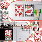 Bencailor 4 Pcs Strawberry Kitchen Towels Spring Berry Hand Dish Towels - Image 4