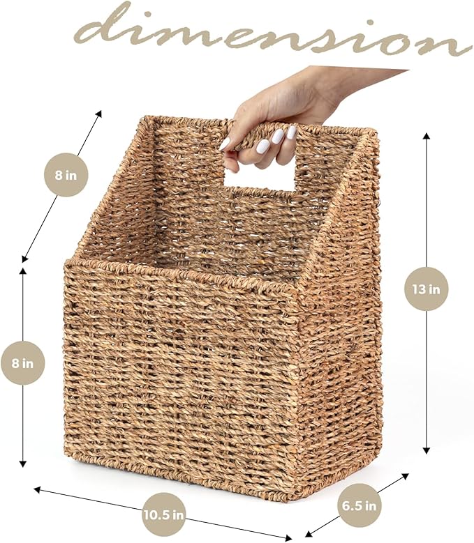 Wicker Hanging Storage Baskets, Seagrass Basket, Wall Decor Baskets, Seagrass - Image 2
