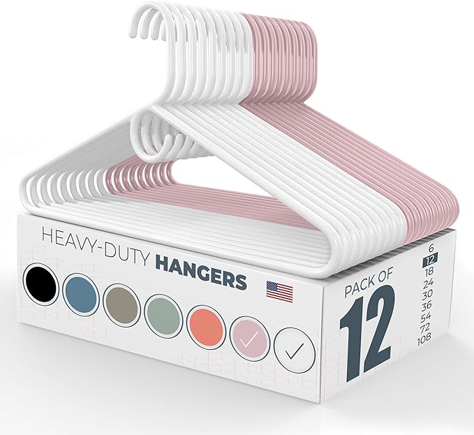 Neaties Heavy Duty Clothes Hangers 12 Pack – Made in The USA – 8lb Capacity by NeatiesHangers