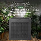 EasyUp 34 Gallon Resin Deck Box Waterproof, UV Resistant Outdoor Storage Box for Delivery, Garden, Patio,and Porch, Rattan Black - Image 4
