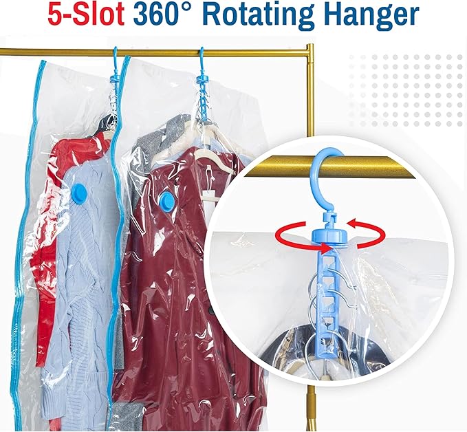 Hanging Vacuum Storage Bags for Clothes & Coats – 8 Pack Vacuum Seal Garment - Image 4