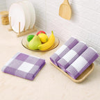 Homaxy 100% Cotton Waffle Weave Check Plaid Kitchen Towels, 13 x 28 Inches - Image 2
