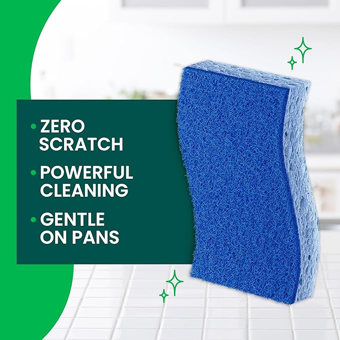 Scotch-Brite Zero Scratch Scrub Sponge, Non-Scratch Sponge, 12 Kitchen Sponges - Image 3