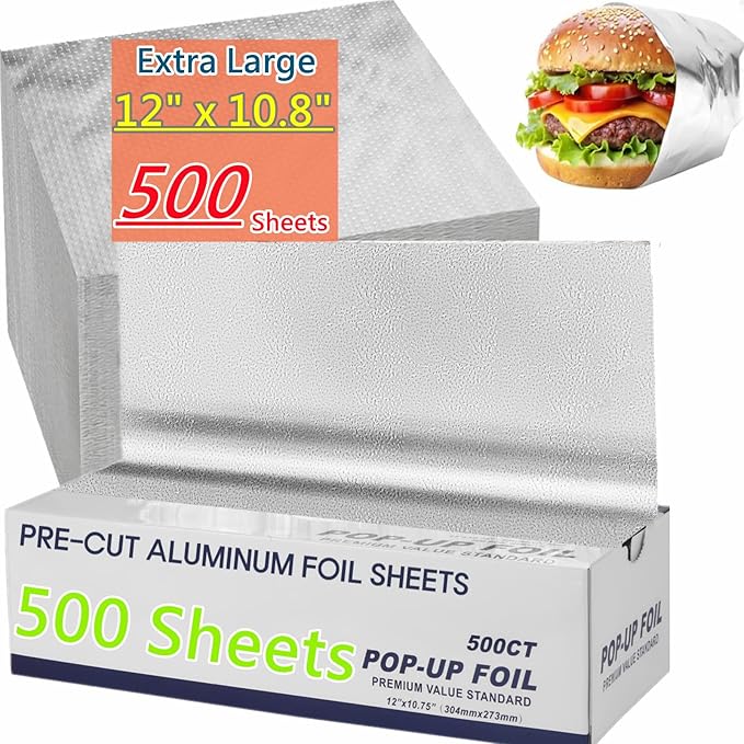 Aluminum Foil Sheets, Hot Dog, Food Storage, Kitchen Service by LONGOMA