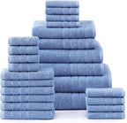 Casa Platino 100% Cotton Bathroom Towels Set – 24 Pc Family Pack – Soft & by CasaPlatino