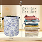 Hydrangea Flowers Laundry Basket, Rustic Floral Clothes Hamper, Oxford Cloth - Image 2