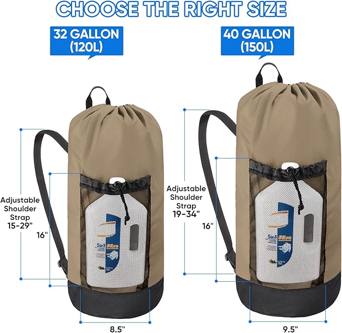 BALEINE 150L Laundry Bag Backpack, 900D Oxford Fabric Large Travel Laundry Bags - Image 3