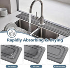 Faucet Mat for Kitchen Sink, Rapidly Absorbing Diatomite Fast Drying Stone - Image 3