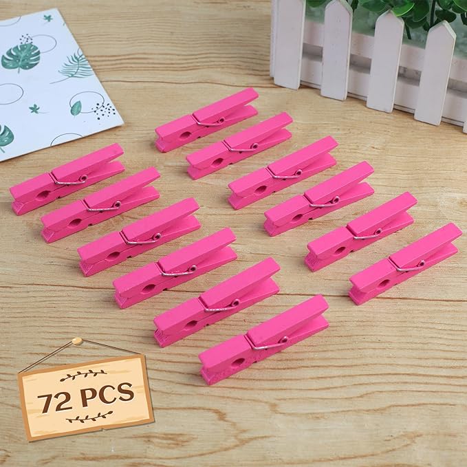 Phinus 72 Pcs Wooden Clothes Pins, 2.9 Inch Clothes Pins - Image 5