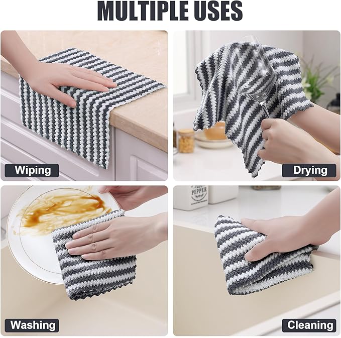 Homaxy 24 Pack Kitchen Dish Cloths, Ultra Soft and Absorbent Dish Towels - Image 4