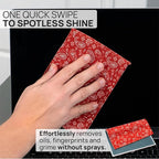 Quick Cloth Microfiber Glasses Cleaning Cloths – 5x7, Paisley Red, 2 Pack - Image 2