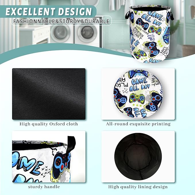 Funny Cool Game Machine Laundry Basket Games Foldable Colorful Laundry Hamper - Image 4