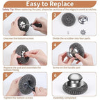 5Pcs Steel Wool Scrubber with Replacement Wire Sponge Pads Set, Stainless Steel - Image 6