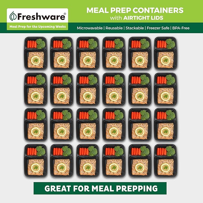 Freshware Meal Prep Containers 2 Compartment - Image 3