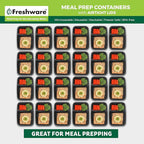 Freshware Meal Prep Containers 2 Compartment - Image 3