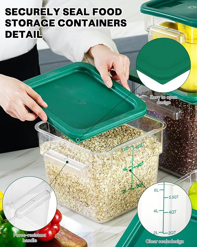 12 Quarts Sous Vide Container: 8 PCS Commercial Food Storage Containers - Image 7