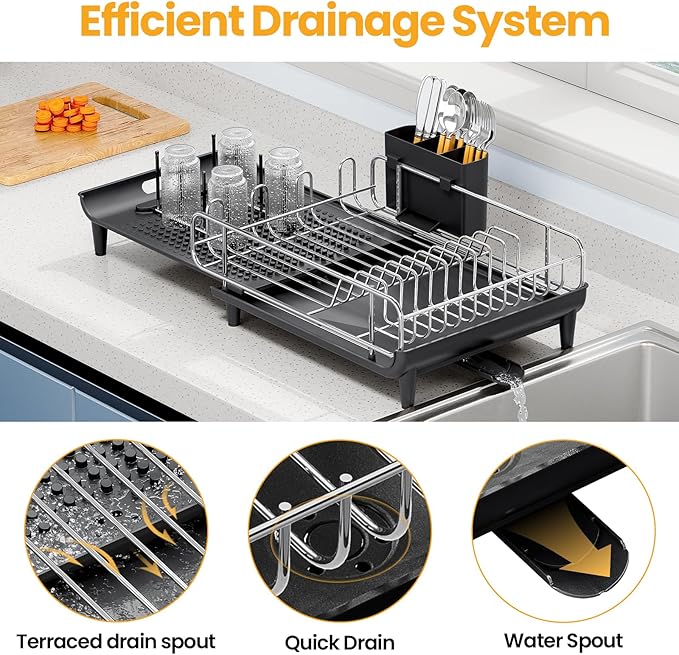 TOOLF Expandable Dish Rack, Dish Drying Rack - Image 5