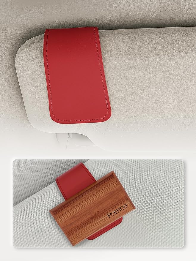 Patented Leather Car Air Freshener Visor Clip, Compatible by POMOA