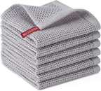 BOOMIBOO 6-Pack Kitchen Dish Cloths, 100% Cotton Waffle Weave, Ultra Soft by BOOMIBOO