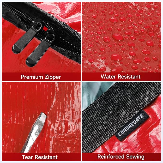 CONGREGATE 8-Pack Heavy Duty Red Moving Bags - Image 6