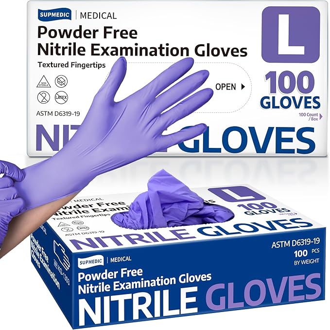 Medical Soft Max™ Nitrile Disposable Gloves, 100 Ct Latex-Free Powder-Free Food by Supmedic