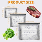 Reusable Aluminum Foil Food Storage Bags, Resealable Ziplock Stand-Up Bags - Image 5