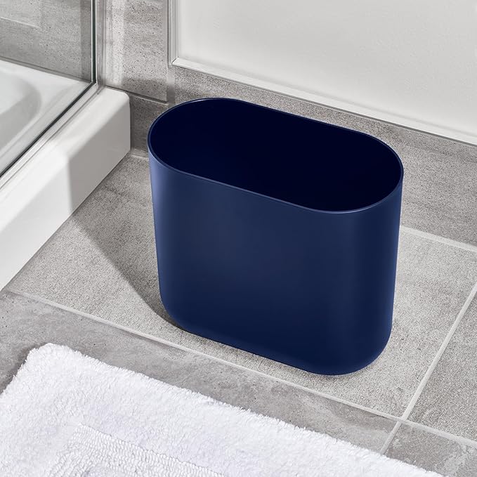 iDesign Small Slim Plastic Bathroom Trash Can, Garbage Can - Image 5